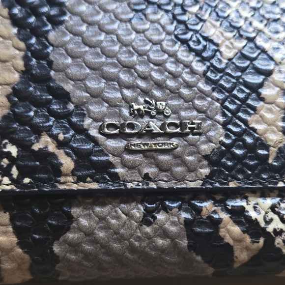 Coach Python Pattern Clutch - Black and Cream - Picture 2 of 4